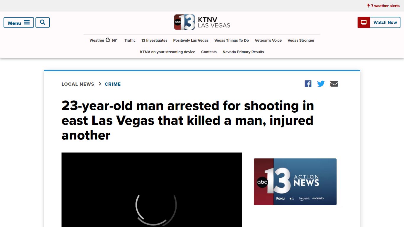 23-year-old man arrested for fatal shooting in east Las Vegas